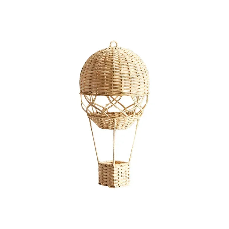 Ballon à Air Chaud en Rotin Fait Main – Décoration Nordique pour Chambre d’Enfant