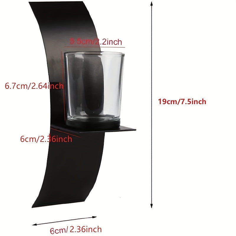 Porte-Bougie Mural en Métal Noir 3D – Élégant et Romantique pour Maison ou Mariage