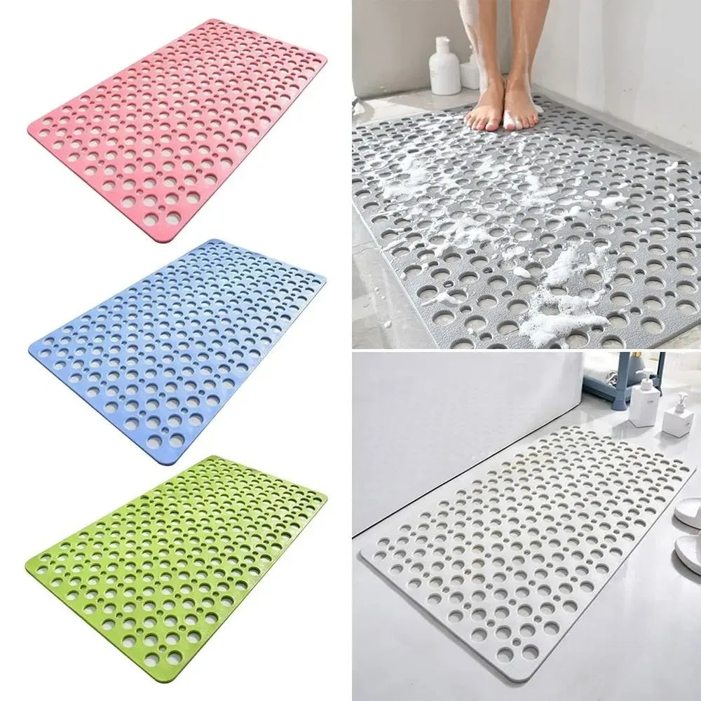 Tapis de Bain Antidérapant en Caoutchouc – Antimoisissure, Lavable en Machine, Antibactérien, avec Trous d’Évacuation