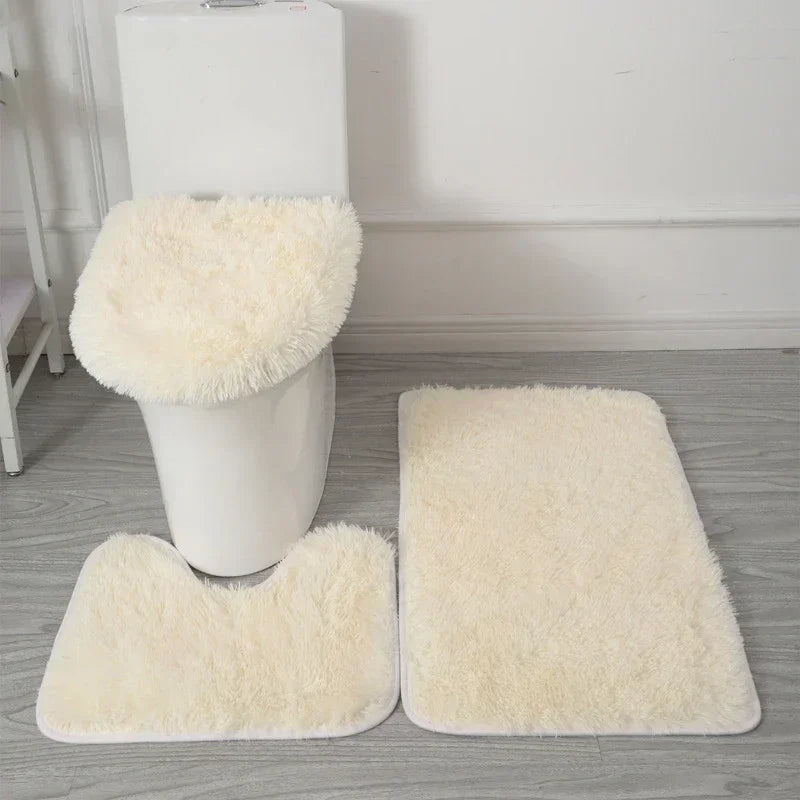 Set Tapis Salle de Bain 3 Pièces Antidérapant Luxe