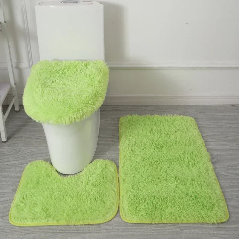Set Tapis Salle de Bain 3 Pièces Antidérapant Luxe