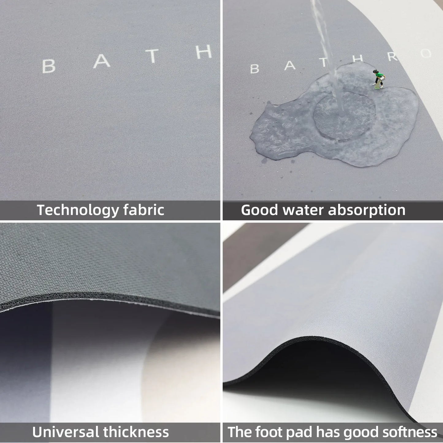 Tapis de Bain Luxe Antidérapant – Ultra Absorbant, Séchage Rapide et Lavable