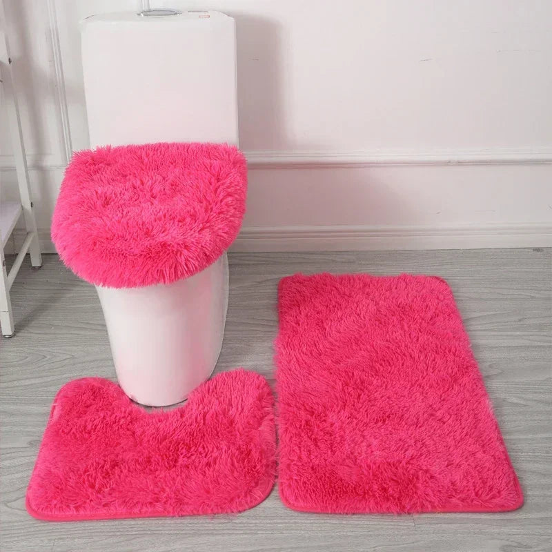 Set Tapis Salle de Bain 3 Pièces Antidérapant Luxe