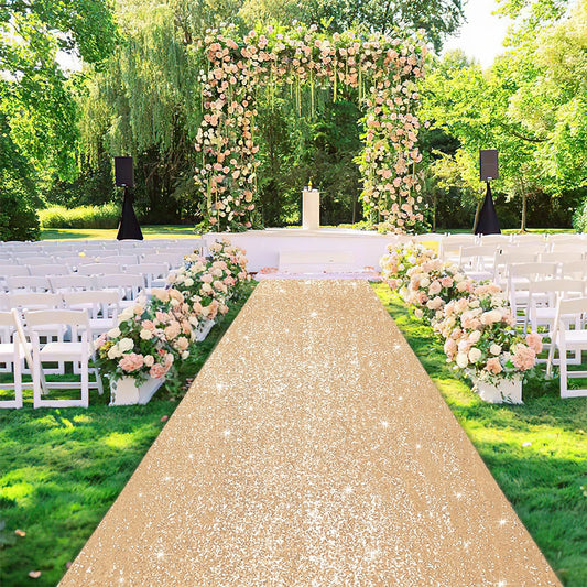 Tapis de Cérémonie Doré Antidérapant – Allée de Mariage et Événements