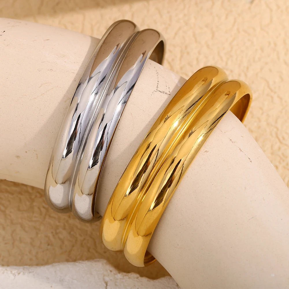 Bracelet Minimaliste Double Couche Doré – Style Chic en Acier Inoxydable 18K | Cozylab