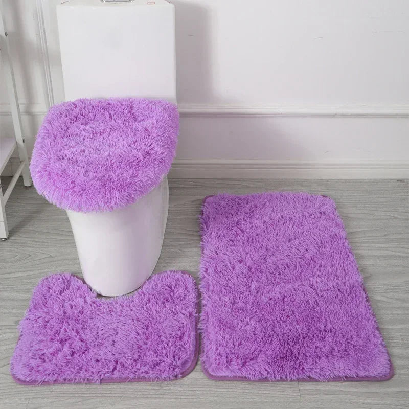 Set Tapis Salle de Bain 3 Pièces Antidérapant Luxe