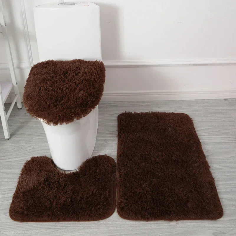 Set Tapis Salle de Bain 3 Pièces Antidérapant Luxe