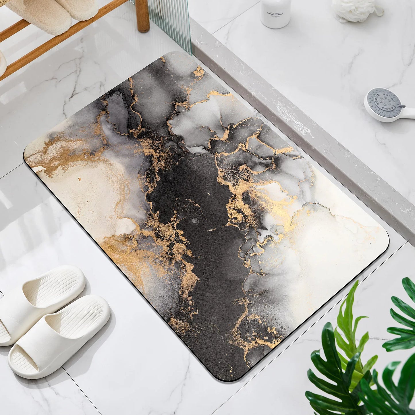 Tapis de Bain Luxe Antidérapant – Ultra Absorbant, Séchage Rapide et Lavable