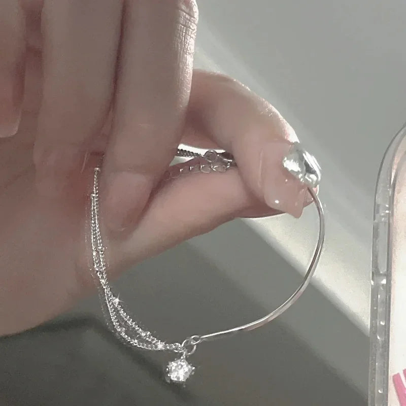 Bracelet Étoiles Argenté Double Rang – Bijou Élégant pour Femme | Cozylab