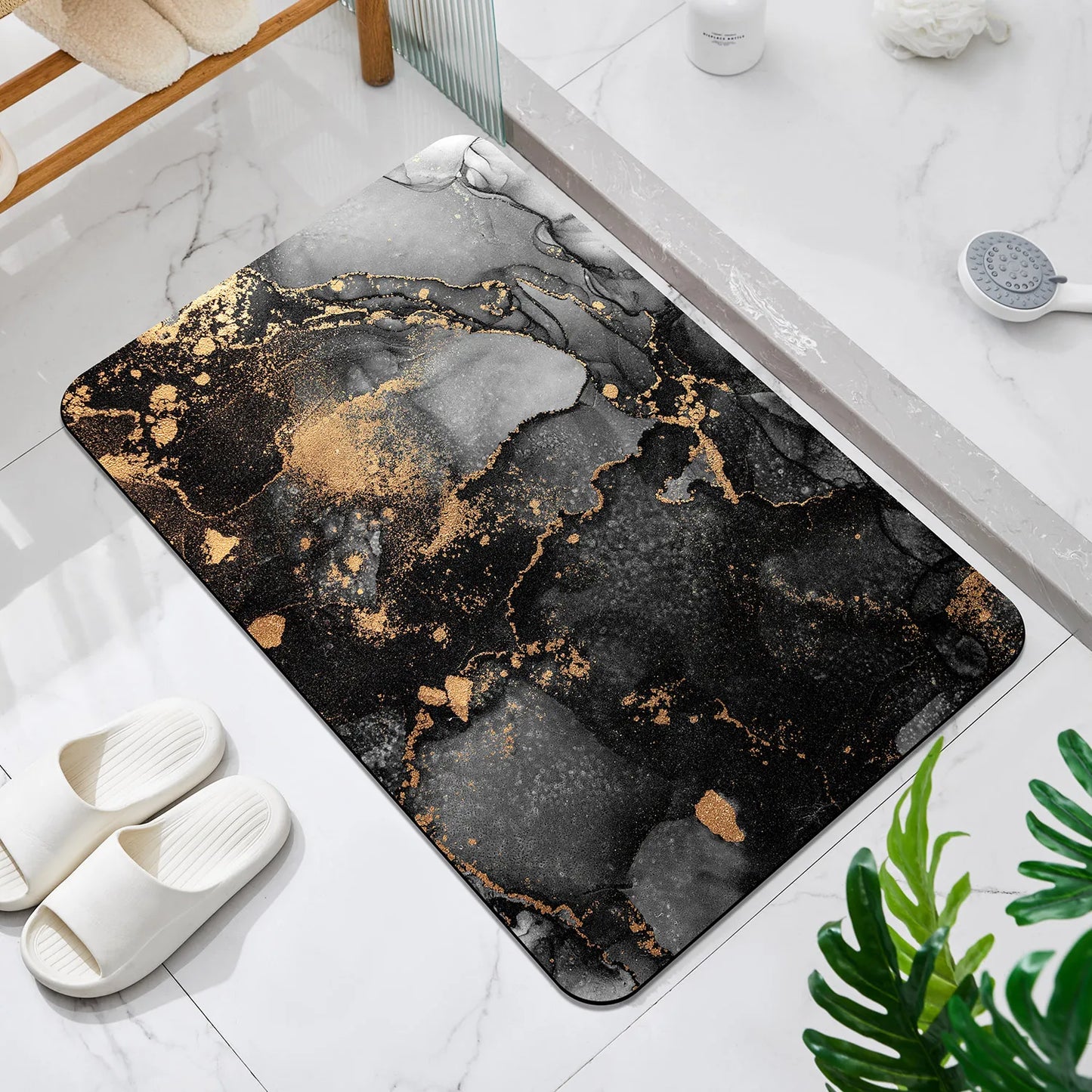 Tapis de Bain Luxe Antidérapant – Ultra Absorbant, Séchage Rapide et Lavable