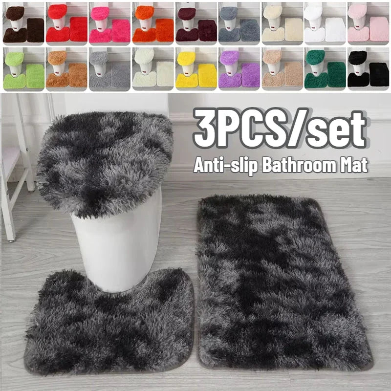 Set Tapis Salle de Bain 3 Pièces Antidérapant Luxe