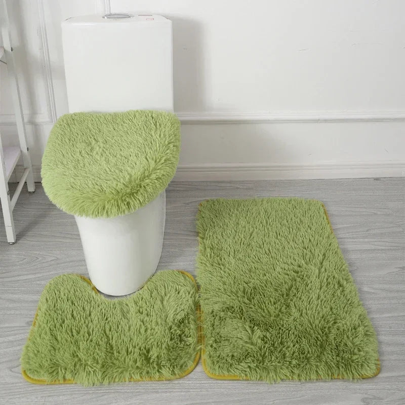 Set Tapis Salle de Bain 3 Pièces Antidérapant Luxe