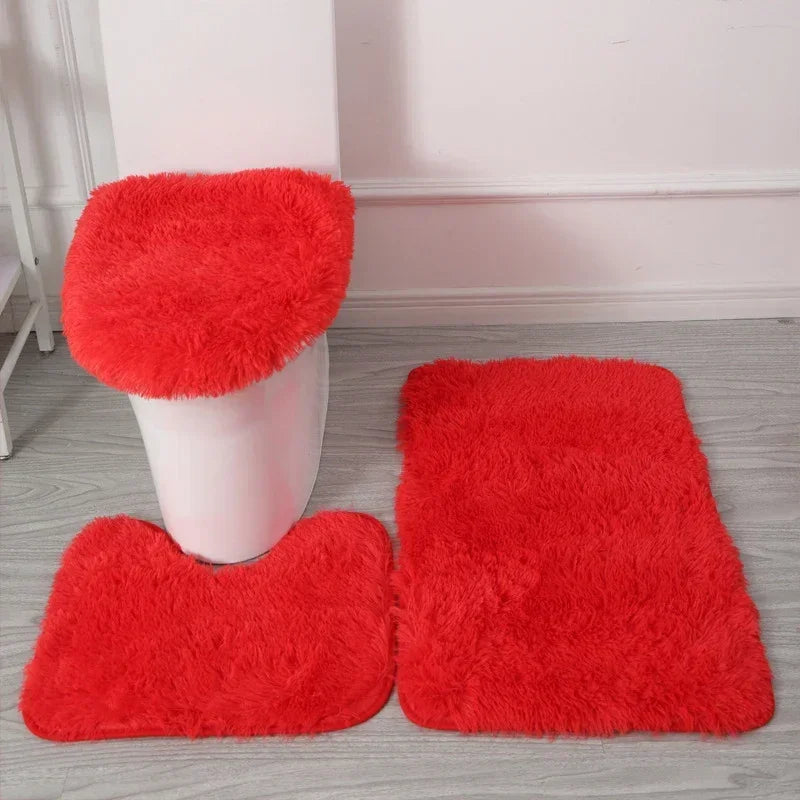 Set Tapis Salle de Bain 3 Pièces Antidérapant Luxe