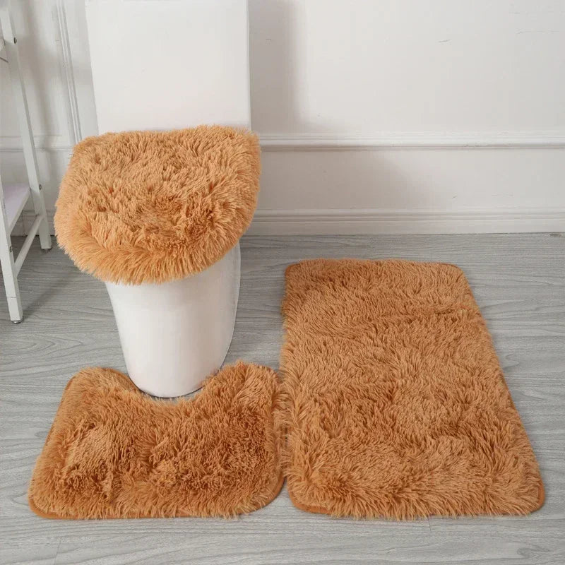 Set Tapis Salle de Bain 3 Pièces Antidérapant Luxe