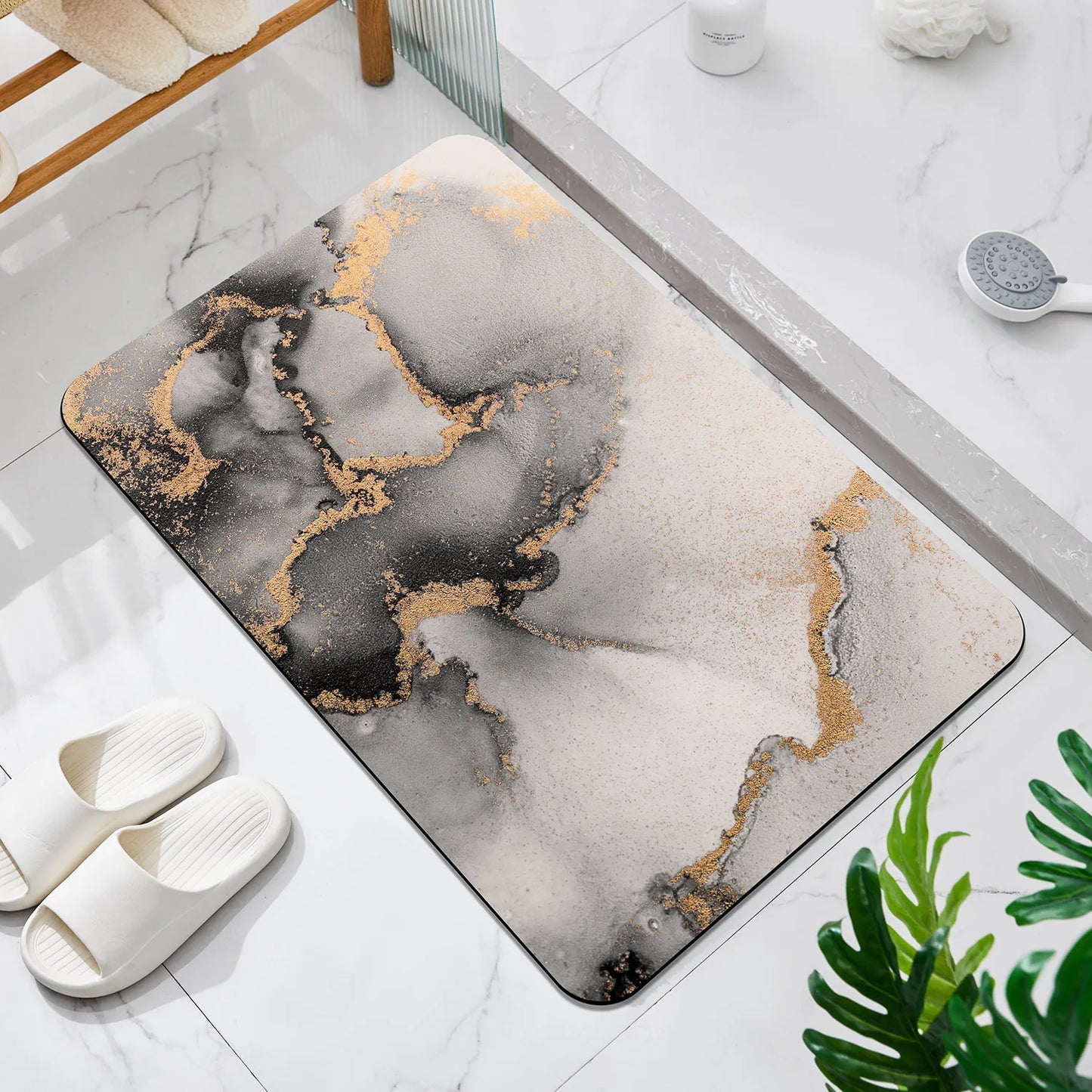 Tapis de Bain Luxe Antidérapant – Ultra Absorbant, Séchage Rapide et Lavable