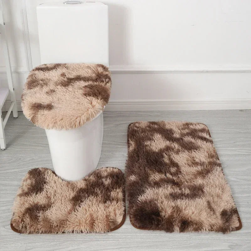Set Tapis Salle de Bain 3 Pièces Antidérapant Luxe
