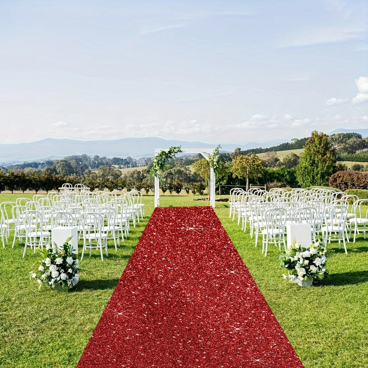 Tapis de Cérémonie Doré Antidérapant – Allée de Mariage et Événements