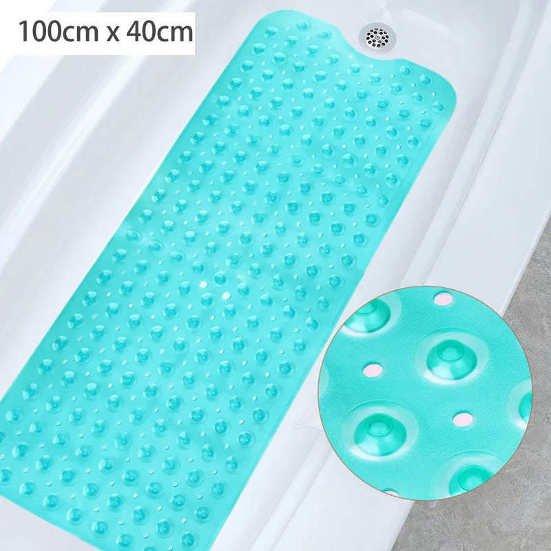 Tapis de Bain Antidérapant 40x100 cm – PVC avec Ventouses et Surface Massante