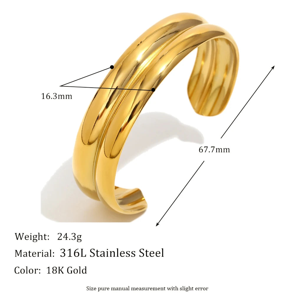 Bracelet Minimaliste Double Couche Doré – Style Chic en Acier Inoxydable 18K | Cozylab