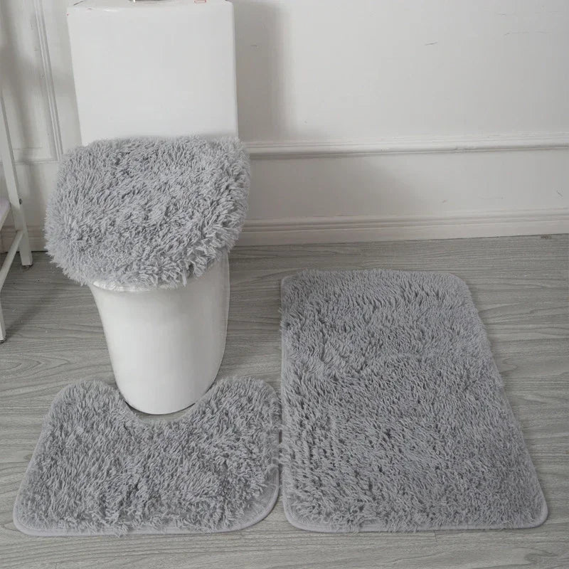 Set Tapis Salle de Bain 3 Pièces Antidérapant Luxe