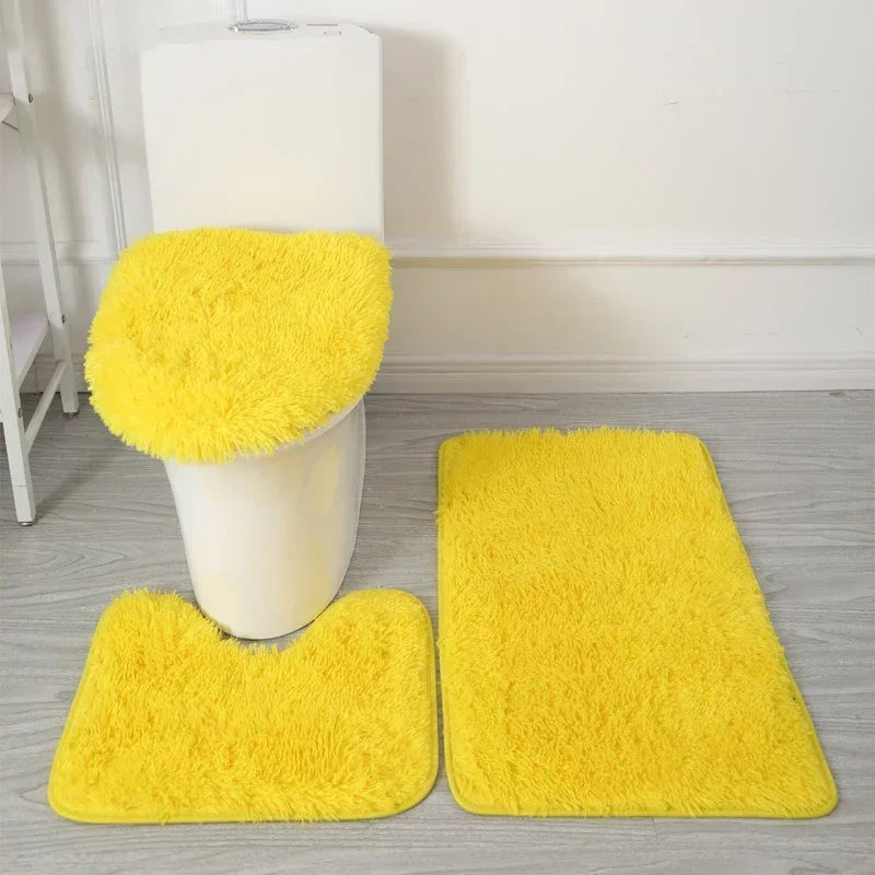 Set Tapis Salle de Bain 3 Pièces Antidérapant Luxe