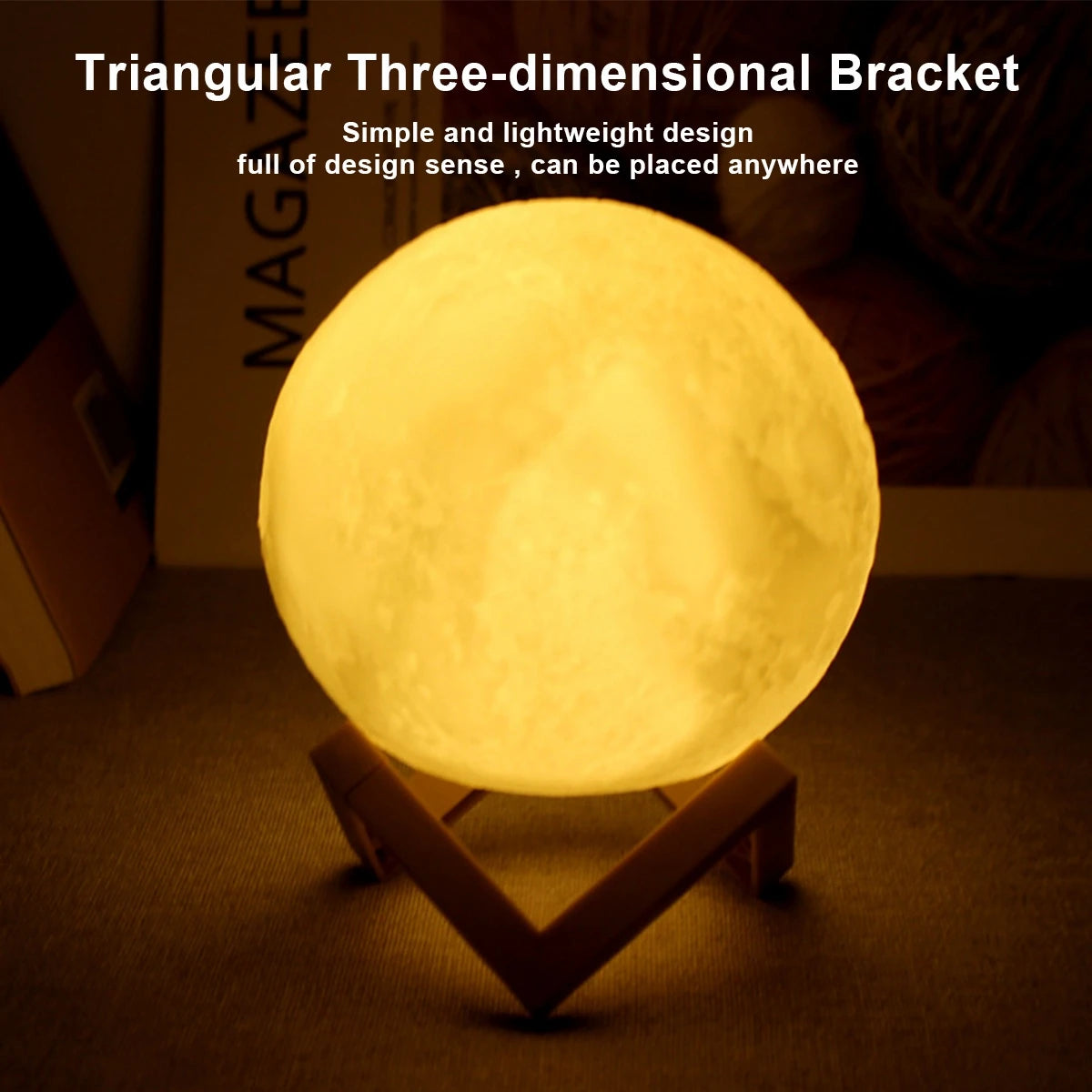 Lampe Lune LED avec Support – Veilleuse Décorative pour Chambre