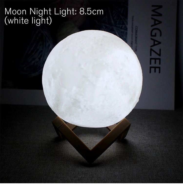 Lampe Lune LED avec Support – Veilleuse Décorative pour Chambre