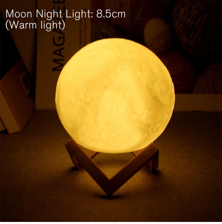 Lampe Lune LED avec Support – Veilleuse Décorative pour Chambre