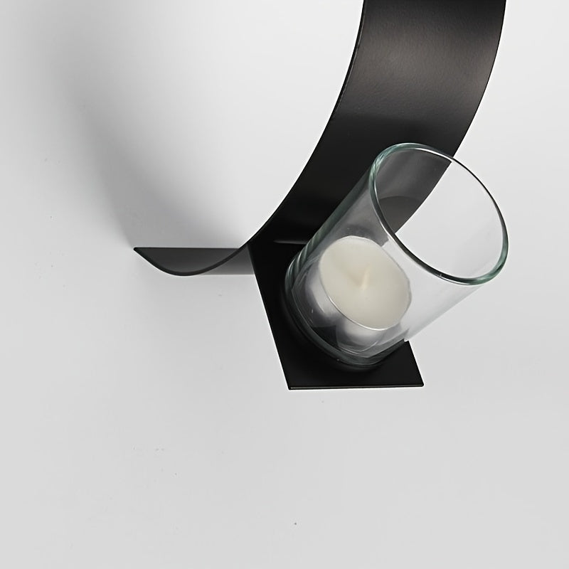 Porte-Bougie Mural en Métal Noir 3D – Élégant et Romantique pour Maison ou Mariage